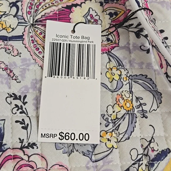 Vera Bradley Iconic Tote Bag Hummingbird Park - Picture 13 of 13